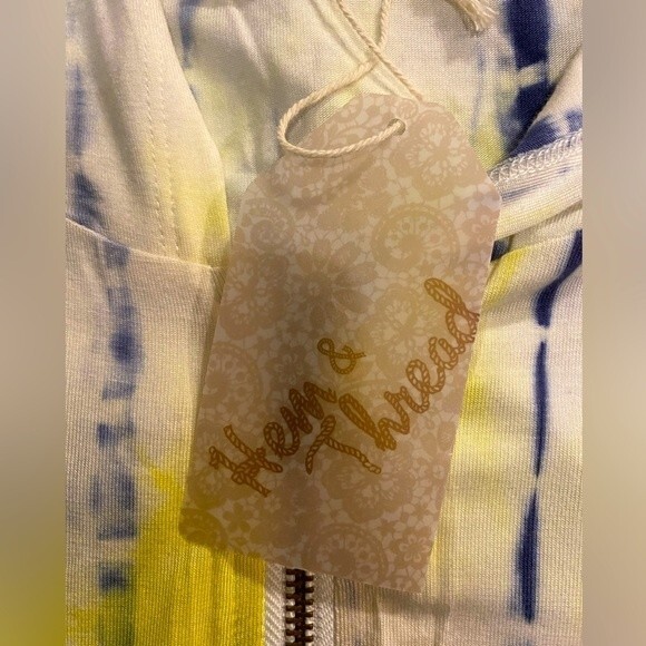 NWT Buckle Hem & Thread sleeveless tie dye hoodie / swimsuit coverup zip up S - Picture 4 of 11